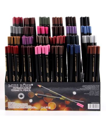 7101-008M1 Matt black eyebrow pencil with gold stamping.  mix 24 colors of 24 dozen mix into PMMA stand